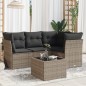 vidaXL 5-tlg. Garten-Sofagarnitur mit Kissen Grau Poly Rattan vidaXL 5-tlg. Garten-Sofagarnitur mit Kissen Grau Poly Rattan