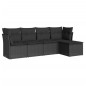 vidaXL 5-tlg. Garten-Sofagarnitur mit Kissen Schwarz Poly Rattan vidaXL 5-tlg. Garten-Sofagarnitur mit Kissen Schwarz Poly Rattan