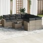 vidaXL 9-tlg. Garten-Sofagarnitur mit Kissen Grau Poly Rattan vidaXL 9-tlg. Garten-Sofagarnitur mit Kissen Grau Poly Rattan