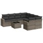vidaXL 9-tlg. Garten-Sofagarnitur mit Kissen Grau Poly Rattan vidaXL 9-tlg. Garten-Sofagarnitur mit Kissen Grau Poly Rattan