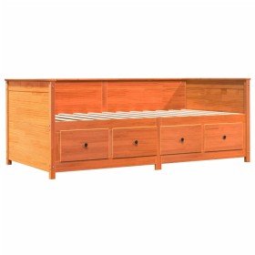 vidaXL Tagesbett ohne Matratze Wachsbraun 100x200 cm Massivholz Kiefer