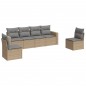 vidaXL 6-tlg. Garten-Sofagarnitur mit Kissen Beige Poly Rattan vidaXL 6-tlg. Garten-Sofagarnitur mit Kissen Beige Poly Rattan