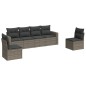 vidaXL 6-tlg. Garten-Sofagarnitur mit Kissen Grau Poly Rattan vidaXL 6-tlg. Garten-Sofagarnitur mit Kissen Grau Poly Rattan