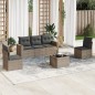 vidaXL 6-tlg. Garten-Sofagarnitur mit Kissen Grau Poly Rattan vidaXL 6-tlg. Garten-Sofagarnitur mit Kissen Grau Poly Rattan