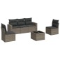vidaXL 6-tlg. Garten-Sofagarnitur mit Kissen Grau Poly Rattan vidaXL 6-tlg. Garten-Sofagarnitur mit Kissen Grau Poly Rattan