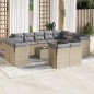vidaXL 13-tlg. Garten-Sofagarnitur mit Kissen Beige Poly Rattan vidaXL 13-tlg. Garten-Sofagarnitur mit Kissen Beige Poly Rattan