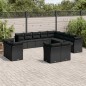 vidaXL 13-tlg. Garten-Sofagarnitur mit Kissen Schwarz Poly Rattan vidaXL 13-tlg. Garten-Sofagarnitur mit Kissen Schwarz Poly Rattan