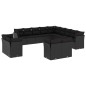vidaXL 13-tlg. Garten-Sofagarnitur mit Kissen Schwarz Poly Rattan vidaXL 13-tlg. Garten-Sofagarnitur mit Kissen Schwarz Poly Rattan