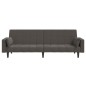 vidaXL Schlafsofa 2-Sitzer mit 2 Kissen Dunkelgrau Samt vidaXL Schlafsofa 2-Sitzer mit 2 Kissen Dunkelgrau Samt