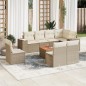 vidaXL 9-tlg. Garten-Sofagarnitur mit Kissen Beige Poly Rattan vidaXL 9-tlg. Garten-Sofagarnitur mit Kissen Beige Poly Rattan