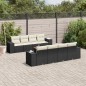 vidaXL 9-tlg. Garten-Sofagarnitur mit Kissen Schwarz Poly Rattan vidaXL 9-tlg. Garten-Sofagarnitur mit Kissen Schwarz Poly Rattan