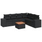 vidaXL 7-tlg. Garten-Sofagarnitur mit Kissen Schwarz Poly Rattan vidaXL 7-tlg. Garten-Sofagarnitur mit Kissen Schwarz Poly Rattan