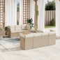 vidaXL 8-tlg. Garten-Sofagarnitur mit Kissen Beige Poly Rattan vidaXL 8-tlg. Garten-Sofagarnitur mit Kissen Beige Poly Rattan