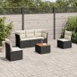 vidaXL 6-tlg. Garten-Sofagarnitur mit Kissen Schwarz Poly Rattan vidaXL 6-tlg. Garten-Sofagarnitur mit Kissen Schwarz Poly Rattan