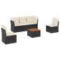 vidaXL 6-tlg. Garten-Sofagarnitur mit Kissen Schwarz Poly Rattan vidaXL 6-tlg. Garten-Sofagarnitur mit Kissen Schwarz Poly Rattan