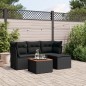 vidaXL 5-tlg. Garten-Sofagarnitur mit Kissen Schwarz Poly Rattan vidaXL 5-tlg. Garten-Sofagarnitur mit Kissen Schwarz Poly Rattan