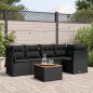 vidaXL 6-tlg. Garten-Sofagarnitur mit Kissen Schwarz Poly Rattan vidaXL 6-tlg. Garten-Sofagarnitur mit Kissen Schwarz Poly Rattan