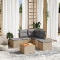 vidaXL 6-tlg. Garten-Sofagarnitur mit Kissen Beige Poly Rattan vidaXL 6-tlg. Garten-Sofagarnitur mit Kissen Beige Poly Rattan