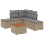 vidaXL 6-tlg. Garten-Sofagarnitur mit Kissen Beige Poly Rattan vidaXL 6-tlg. Garten-Sofagarnitur mit Kissen Beige Poly Rattan
