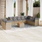 vidaXL 11-tlg. Garten-Sofagarnitur mit Kissen Beige Poly Rattan vidaXL 11-tlg. Garten-Sofagarnitur mit Kissen Beige Poly Rattan