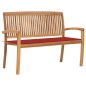 Stapelbare Gartenbank mit Auflage 128,5 cm Massivholz Teak Stapelbare Gartenbank mit Auflage 128,5 cm Massivholz Teak