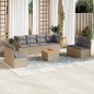 vidaXL 9-tlg. Garten-Sofagarnitur mit Kissen Beige Poly Rattan vidaXL 9-tlg. Garten-Sofagarnitur mit Kissen Beige Poly Rattan