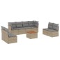vidaXL 9-tlg. Garten-Sofagarnitur mit Kissen Beige Poly Rattan vidaXL 9-tlg. Garten-Sofagarnitur mit Kissen Beige Poly Rattan