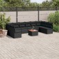 vidaXL 11-tlg. Garten-Sofagarnitur mit Kissen Schwarz Poly Rattan vidaXL 11-tlg. Garten-Sofagarnitur mit Kissen Schwarz Poly Rattan