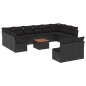 vidaXL 13-tlg. Garten-Sofagarnitur mit Kissen Schwarz Poly Rattan vidaXL 13-tlg. Garten-Sofagarnitur mit Kissen Schwarz Poly Rattan