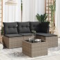 vidaXL 5-tlg. Garten-Sofagarnitur mit Kissen Grau Poly Rattan vidaXL 5-tlg. Garten-Sofagarnitur mit Kissen Grau Poly Rattan