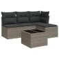 vidaXL 5-tlg. Garten-Sofagarnitur mit Kissen Grau Poly Rattan vidaXL 5-tlg. Garten-Sofagarnitur mit Kissen Grau Poly Rattan