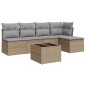 vidaXL 6-tlg. Garten-Sofagarnitur mit Kissen Beige Poly Rattan vidaXL 6-tlg. Garten-Sofagarnitur mit Kissen Beige Poly Rattan