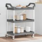 vidaXL Rollwagen mit 3 Etagen Grau 81x41x92 cm Aluminium vidaXL Rollwagen mit 3 Etagen Grau 81x41x92 cm Aluminium