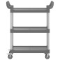 vidaXL Rollwagen mit 3 Etagen Grau 81x41x92 cm Aluminium vidaXL Rollwagen mit 3 Etagen Grau 81x41x92 cm Aluminium