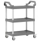 vidaXL Rollwagen mit 3 Etagen Grau 81x41x92 cm Aluminium vidaXL Rollwagen mit 3 Etagen Grau 81x41x92 cm Aluminium