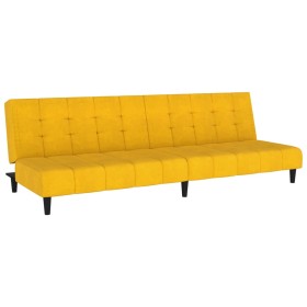 vidaXL Schlafsofa 2-Sitzer Gelb Samt