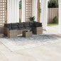 vidaXL 8-tlg. Garten-Sofagarnitur mit Kissen Grau Poly Rattan vidaXL 8-tlg. Garten-Sofagarnitur mit Kissen Grau Poly Rattan
