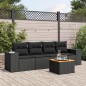 vidaXL 5-tlg. Garten-Sofagarnitur mit Kissen Schwarz Poly Rattan vidaXL 5-tlg. Garten-Sofagarnitur mit Kissen Schwarz Poly Rattan