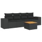 vidaXL 5-tlg. Garten-Sofagarnitur mit Kissen Schwarz Poly Rattan vidaXL 5-tlg. Garten-Sofagarnitur mit Kissen Schwarz Poly Rattan