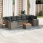 vidaXL 8-tlg. Garten-Sofagarnitur mit Kissen Grau Poly Rattan vidaXL 8-tlg. Garten-Sofagarnitur mit Kissen Grau Poly Rattan