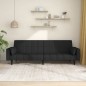 vidaXL Schlafsofa 2-Sitzer mit 2 Kissen Schwarz Stoff vidaXL Schlafsofa 2-Sitzer mit 2 Kissen Schwarz Stoff