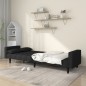 vidaXL Schlafsofa 2-Sitzer mit 2 Kissen Schwarz Stoff vidaXL Schlafsofa 2-Sitzer mit 2 Kissen Schwarz Stoff