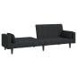 vidaXL Schlafsofa 2-Sitzer mit 2 Kissen Schwarz Stoff vidaXL Schlafsofa 2-Sitzer mit 2 Kissen Schwarz Stoff