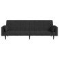 vidaXL Schlafsofa 2-Sitzer mit 2 Kissen Schwarz Stoff vidaXL Schlafsofa 2-Sitzer mit 2 Kissen Schwarz Stoff