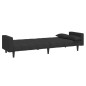 vidaXL Schlafsofa 2-Sitzer mit 2 Kissen Schwarz Stoff vidaXL Schlafsofa 2-Sitzer mit 2 Kissen Schwarz Stoff