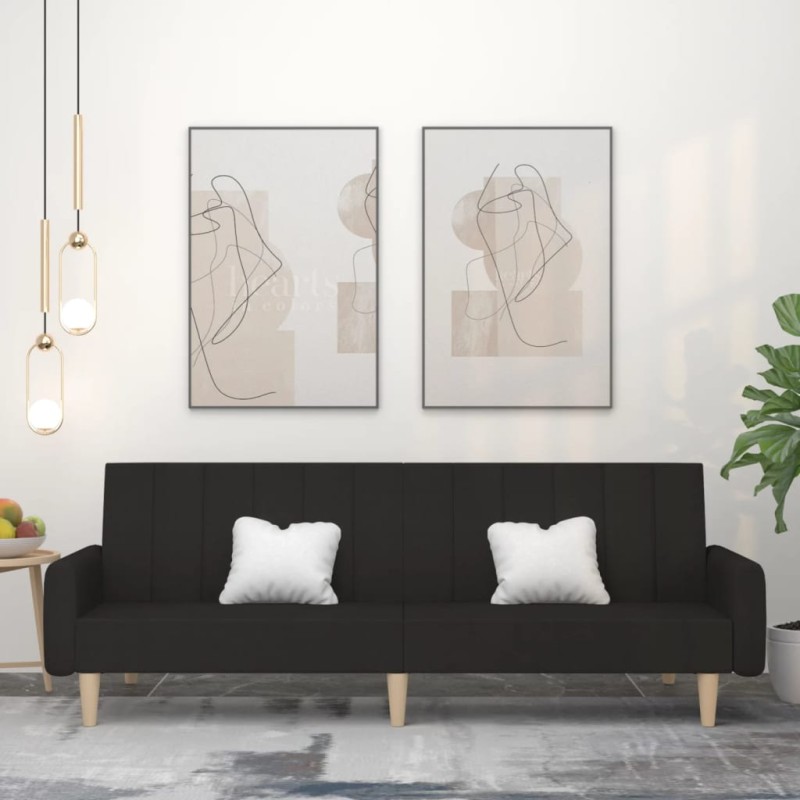 vidaXL Schlafsofa 2-Sitzer Schwarz Stoff vidaXL Schlafsofa 2-Sitzer Schwarz Stoff