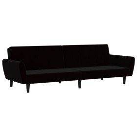 vidaXL Schlafsofa 2-Sitzer Schwarz Samt