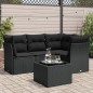 vidaXL 5-tlg. Garten-Sofagarnitur mit Kissen Schwarz Poly Rattan vidaXL 5-tlg. Garten-Sofagarnitur mit Kissen Schwarz Poly Rattan
