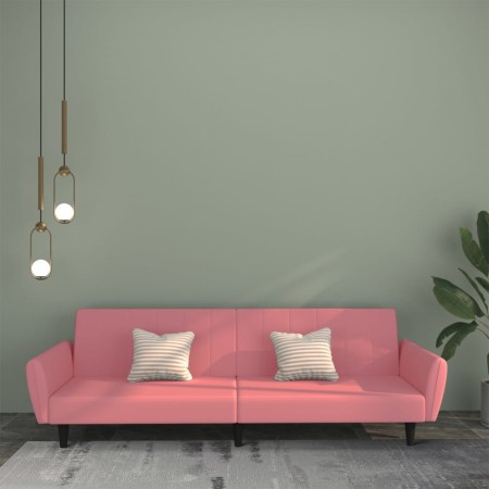 vidaXL Schlafsofa 2-Sitzer Rosa Samt
