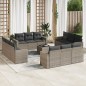 vidaXL 13-tlg. Garten-Sofagarnitur mit Kissen Grau Poly Rattan vidaXL 13-tlg. Garten-Sofagarnitur mit Kissen Grau Poly Rattan